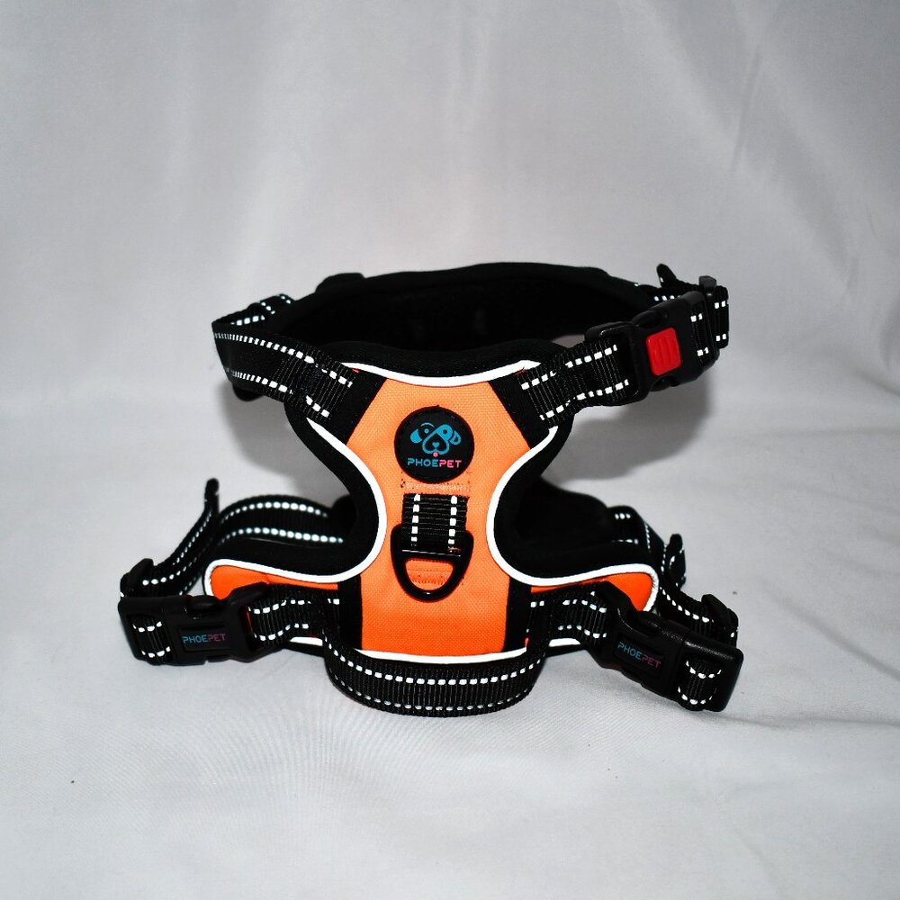 PHOEPET Reflective Dog Harness , Adjustable No Pull Vest with in Black - SM